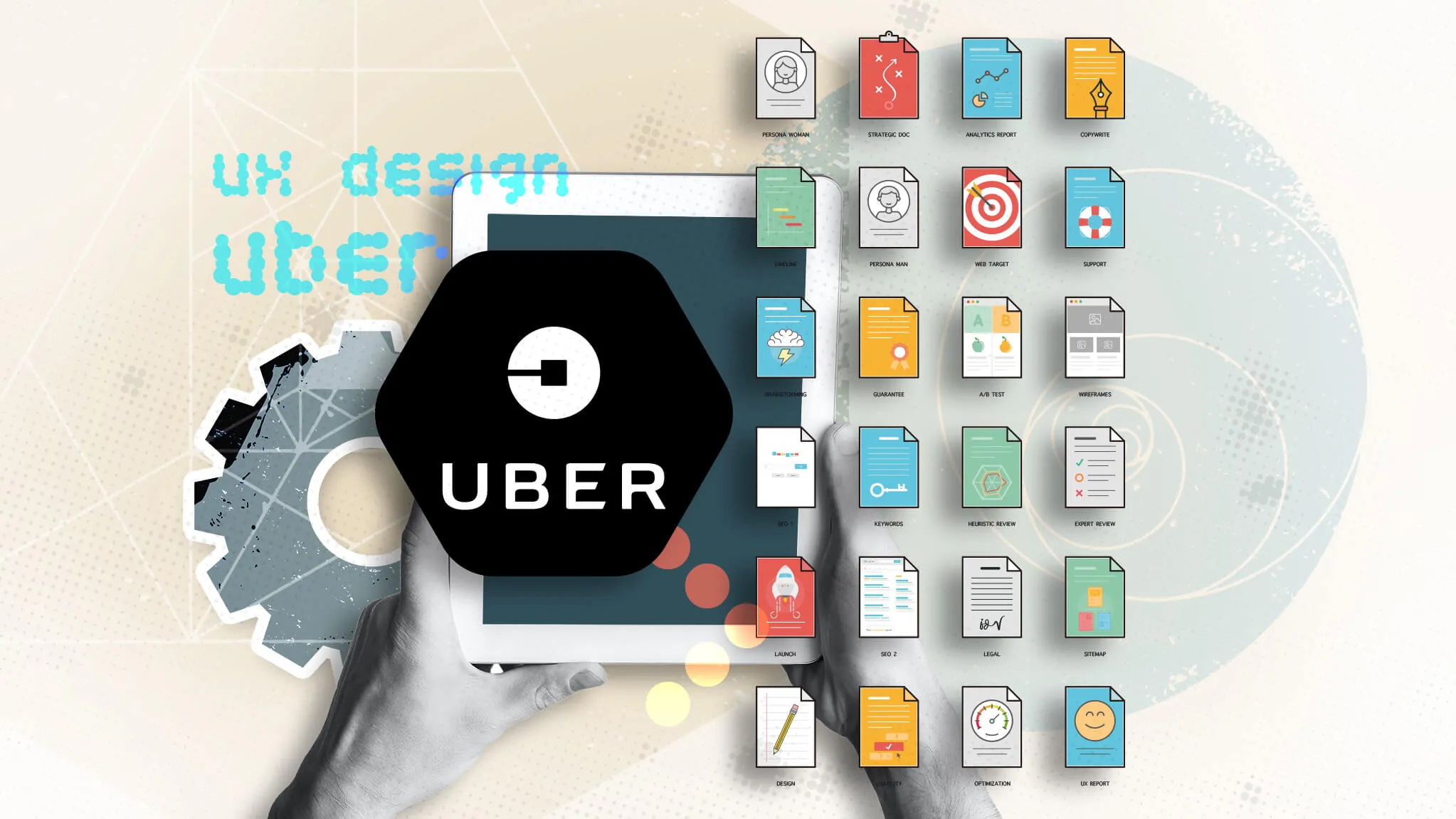 Uber logo, a stylized ‘U’ in black on a white background