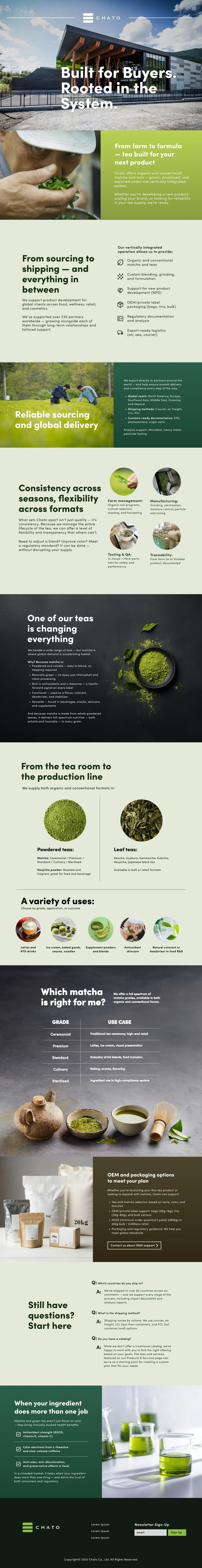 Chato features page, full scroll