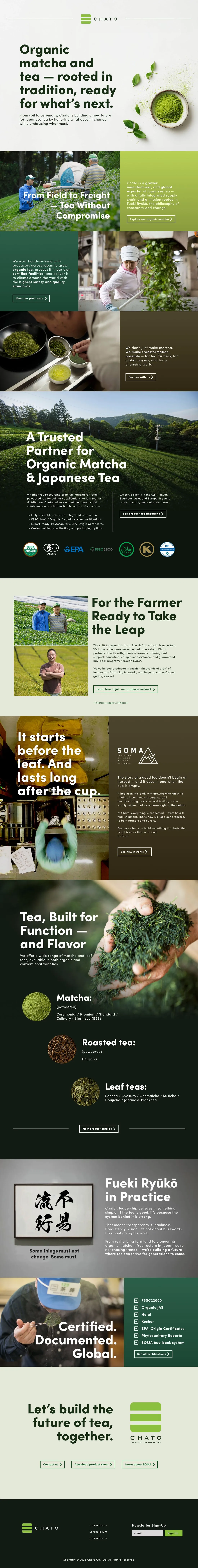 Chato new homepage, full scroll