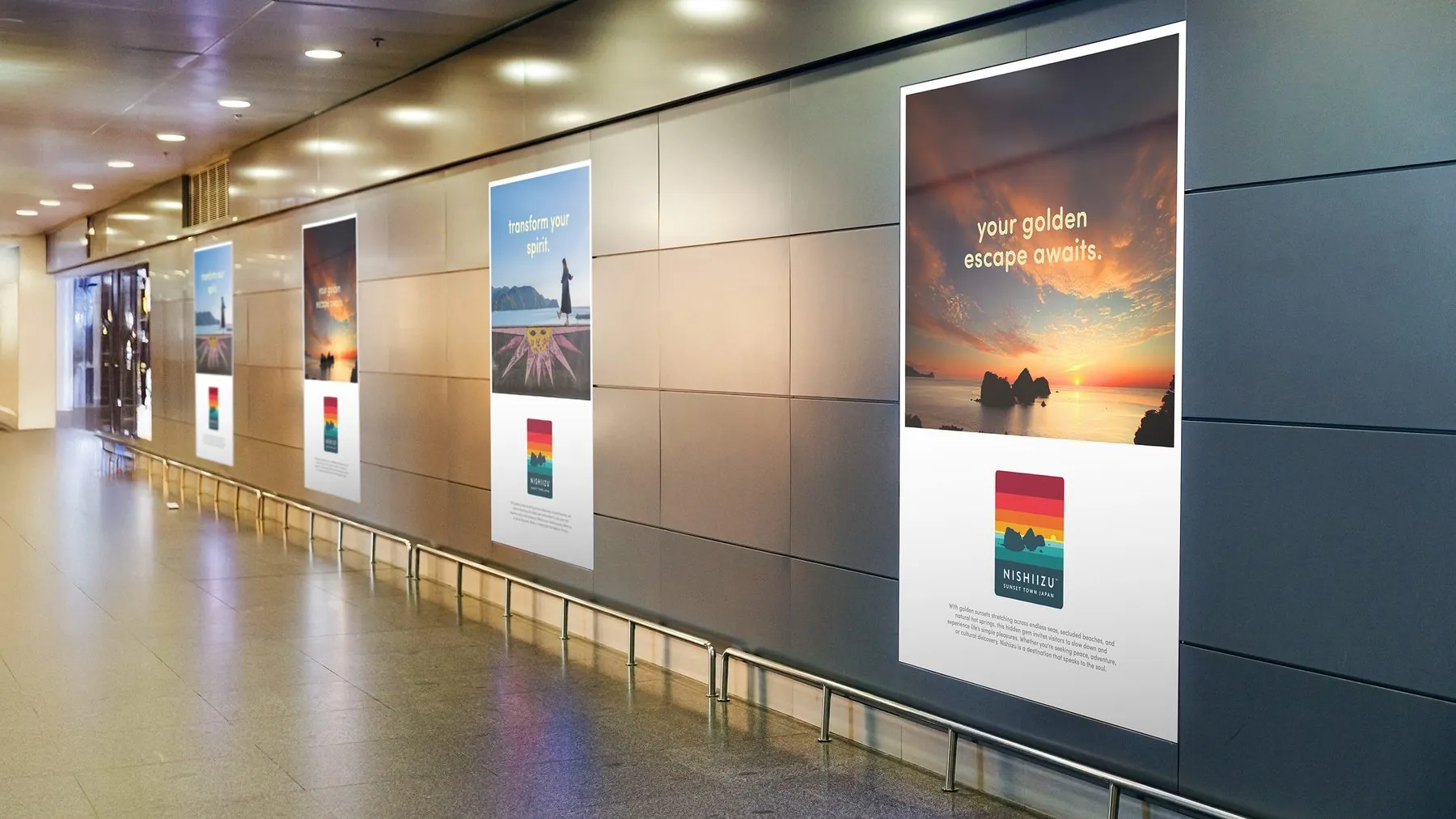 Nishiizu campaign posters in a subway station
